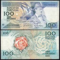 100 Escudos 1988 Fernando Pessoa 24/11/1988, 100$00 Cem Escudos 24/11/1988 Chapa:9 Banco de Portugal, (C), Pick 179f