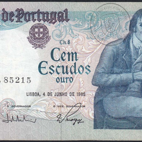 100 Escudos 1985 Bocage 04/06/1985, 100$00 Cem Escudos 04/06/1985 Chapa:8 Banco de Portugal, (C), Pick 178e