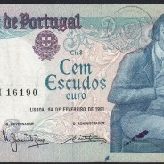 100 Escudos 1981 Bocage 24/02/1981, 100$00 Cem Escudos 24/02/1981 Chapa:8 Banco de Portugal, (C), Pick 178b