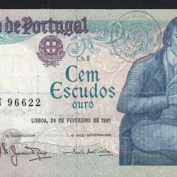 100 Escudos 1981 Bocage 24/02/1981, 100$00 Cem Escudos 24/02/1981 Chapa:8 Banco de Portugal, (C), Pick 178b