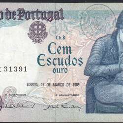 100 Escudos 1985 Bocage 12/03/1985, 100$00 Cem Escudos 12/03/1985 Chapa:8 Banco de Portugal, (C), Pick 178d
