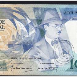 100 Escudos 1986 Fernando Pessoa 16/10/1986, 100$00 Cem Escudos 16/10/1986 Chapa:9 Banco de Portugal, (QNC), Pick 179a