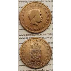1/2 TANGA COBRE MCMIII - 1903 "INDIA" (BC+) D. CARLOS I