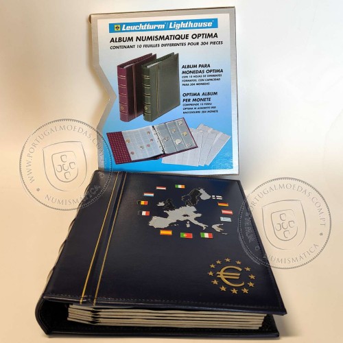 Coleção com 12 séries das primeiras moedas de Euro dos primeiros 12 Países da zona euro,(FDC/UNC) , arquivadas em folhas e álbum