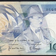 100 Escudos Fernando Pessoa 24.11.1988, One Hundred Escudos 24 November 1988 Plate 9 - Bank of Portugal, (C), Pick 179f