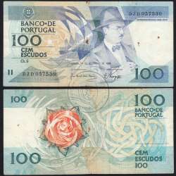 100 Escudos Fernando Pessoa 24.11.1988, One Hundred Escudos 24 November 1988 Plate 9 - Bank of Portugal, (C), Pick 179f