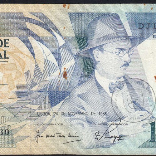 100 Escudos 1988 Fernando Pessoa 24/11/1988, 100$00 Cem Escudos 24/11/1988 Chapa:9 Banco de Portugal, (C), Pick 179f