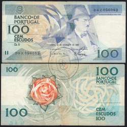 100 Escudos 1988 Fernando Pessoa 24/11/1988, 100$00 Cem Escudos 24/11/1988 Chapa:9 Banco de Portugal, (C), Pick 179f