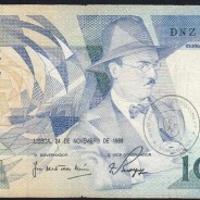 100 Escudos Fernando Pessoa 24.11.1988, One Hundred Escudos 24 November 1988 Plate 9 - Bank of Portugal, (C), Pick 179f