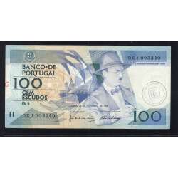 100 Escudos 1988 Fernando Pessoa 24/11/1988, 100$00 Cem Escudos 24/11/1988 Chapa:9 Banco de Portugal, (C), Pick 179f