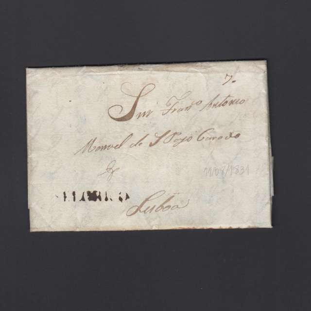 Carta Pré-Filatélica circulada de Celorico "SELORICO" para Lisboa datada de 11-08-1831