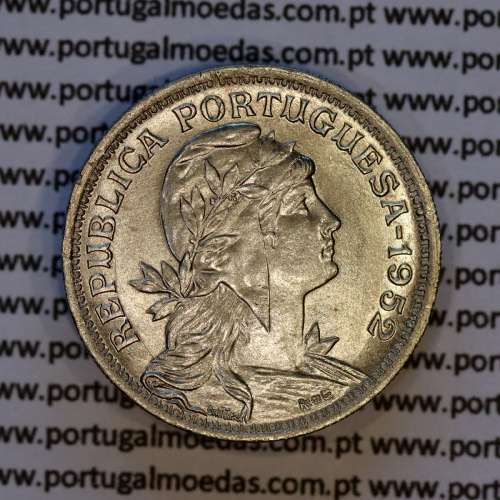 Portugal, Nickel brass coin of 50 Centavos 1952 of Portuguese Republic, (UNC), World Coins Portugal KM 577