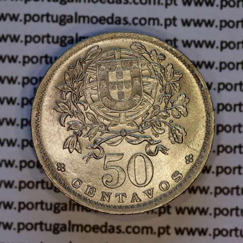 50 Centavos 1952 Alpaca, $50 Centavos 1952 Republica Portuguesa, (Soberba), World Coins Portugal KM 577