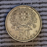 Portugal, Nickel brass coin of 50 Centavos 1938 of Portuguese Republic, (VF+/XF), World Coins Portugal KM 577