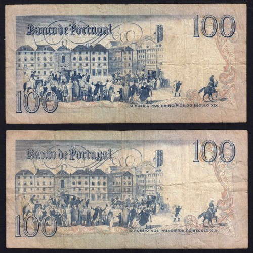 Lote 4 assinaturas 100 Escudos Bocage 31/01/1984, 100$00 Cem Escudos 31/01/1984 Chapa:8 Banco de Portugal, (MC), Pick 178c