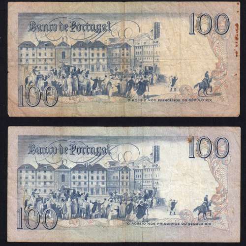 Lote 4 assinaturas 100 Escudos Bocage 31/01/1984, 100$00 Cem Escudos 31/01/1984 Chapa:8 Banco de Portugal, (MC), Pick 178c