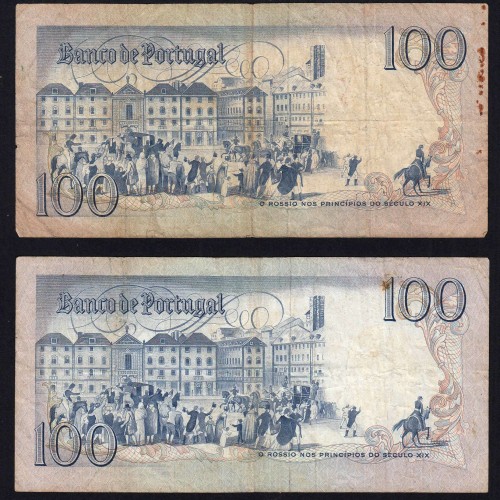 Lote 4 assinaturas 100 Escudos Bocage 31/01/1984, 100$00 Cem Escudos 31/01/1984 Chapa:8 Banco de Portugal, (MC), Pick 178c