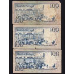 Lote 3 assinaturas 100 Escudos Bocage 31/01/1984, 100$00 Cem Escudos 31/01/1984 Chapa:8 Banco de Portugal, (MC), Pick 178c