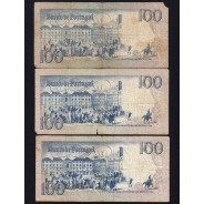 Lot 3 signatures 100 Escudos Bocage 01/31/1984, 100$00 One Hundred Escudos 01/31/1984 Plate:8 Banco de Portugal, (MC), Pick 178c