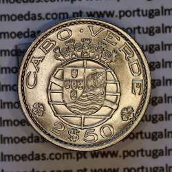 Cape Verde, Copper-Nickel coin of 2 1/2 Escudos 1967, 2$50 1967 Copper-Nickel, (UNC), World Coins Cape Verde KM 9.