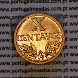X centavos 1942 Bronze Republica Portuguesa, 10 centavos 1942 bronze, (Bela/Soberba), World Coins Portugal KM 583