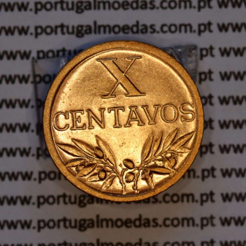 X centavos 1942 Bronze Republica Portuguesa, 10 centavos 1942 bronze, (Bela/Soberba), World Coins Portugal KM 583