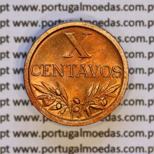 X centavos 1942 Bronze Republica Portuguesa, 10 centavos 1942 bronze, (Bela/Soberba), World Coins Portugal KM 583