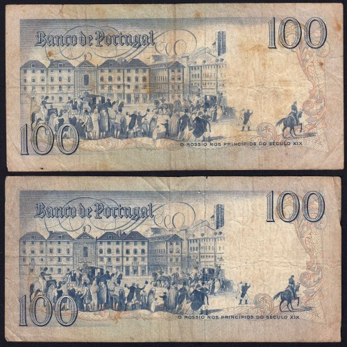 Lot 4 signatures 100 Escudos Bocage 01/31/1984, 100$00 One Hundred Escudos 01/31/1984 Plate:8 Banco de Portugal, (MC), Pick 178c