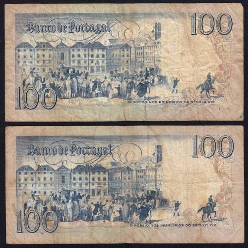 Lote 4 assinaturas 100 Escudos Bocage 31/01/1984, 100$00 Cem Escudos 31/01/1984 Chapa:8 Banco de Portugal, (MC), Pick 178c