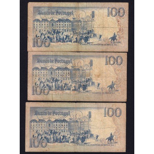 Lot 5 signatures 100 Escudos Bocage 01/31/1984, 100$00 One Hundred Escudos 01/31/1984 Plate:8 Banco de Portugal, (MC), Pick 178c
