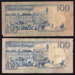 Lot 5 signatures 100 Escudos Bocage 01/31/1984, 100$00 One Hundred Escudos 01/31/1984 Plate:8 Banco de Portugal, (MC), Pick 178c