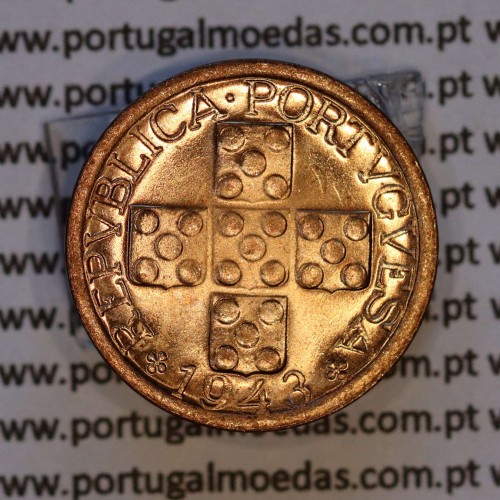X centavos 1943 Bronze Republica Portuguesa, 10 centavos 1943 bronze, (Soberba), World Coins Portugal KM 583