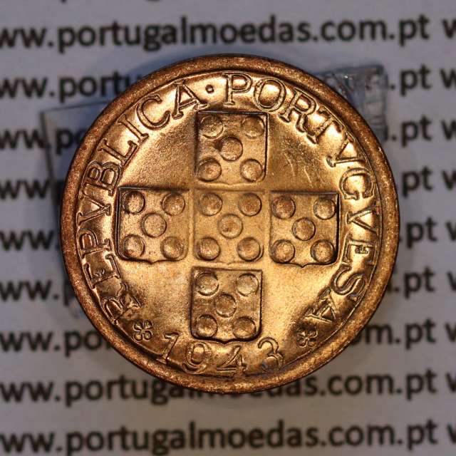 X centavos 1943 Bronze Republica Portuguesa, 10 centavos 1943 bronze, (Soberba), World Coins Portugal KM 583