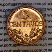 X centavos 1943 Bronze Republica Portuguesa, 10 centavos 1943 bronze, (Soberba), World Coins Portugal KM 583