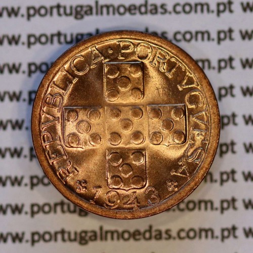 X centavos 1943 Bronze Republica Portuguesa, 10 centavos 1943 bronze, (Soberba), World Coins Portugal KM 583