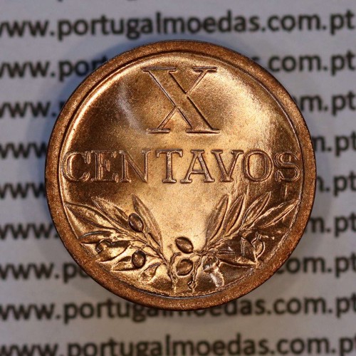 X centavos 1943 Bronze Republica Portuguesa, 10 centavos 1943 bronze, (Soberba), World Coins Portugal KM 583