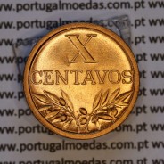 X centavos 1943 Bronze Republica Portuguesa, 10 centavos 1943 bronze, (Soberba), World Coins Portugal KM 583