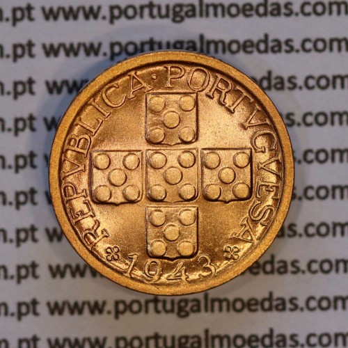 X centavos 1943 Bronze Republica Portuguesa, 10 centavos 1943 bronze, (Soberba), World Coins Portugal KM 583