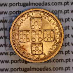 X centavos 1943 Bronze Republica Portuguesa, 10 centavos 1943 bronze, (Soberba), World Coins Portugal KM 583