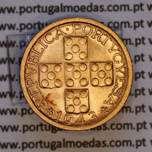X centavos 1943 Bronze Republica Portuguesa, 10 centavos 1943 bronze, (Soberba), World Coins Portugal KM 583