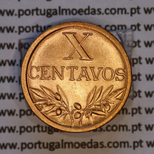 X centavos 1943 Bronze Republica Portuguesa, 10 centavos 1943 bronze, (Soberba), World Coins Portugal KM 583