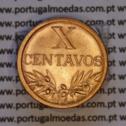X centavos 1943 Bronze Republica Portuguesa, 10 centavos 1943 bronze, (Soberba), World Coins Portugal KM 583