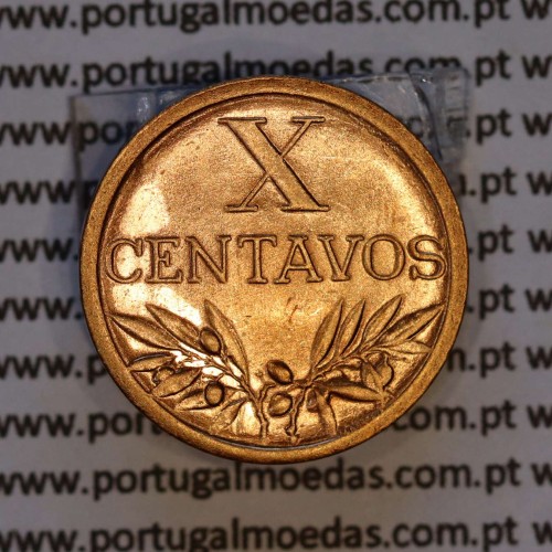 X centavos 1943 Bronze Republica Portuguesa, 10 centavos 1943 bronze, (Soberba), World Coins Portugal KM 583