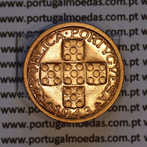 X centavos 1943 Bronze Republica Portuguesa, 10 centavos 1943 bronze, (Soberba), World Coins Portugal KM 583