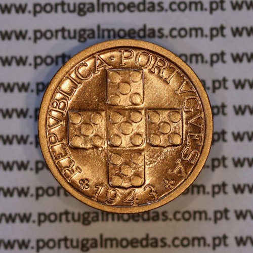 X centavos 1943 Bronze Republica Portuguesa, 10 centavos 1943 bronze, (Soberba), World Coins Portugal KM 583