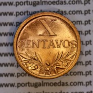 X centavos 1943 Bronze Republica Portuguesa, 10 centavos 1943 bronze, (Soberba), World Coins Portugal KM 583
