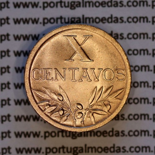 X centavos 1943 Bronze Republica Portuguesa, 10 centavos 1943 bronze, (Bela), World Coins Portugal KM 583