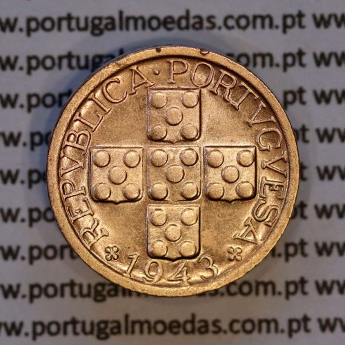 X centavos 1943 Bronze Republica Portuguesa, 10 centavos 1943 bronze, (Bela), World Coins Portugal KM 583
