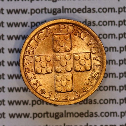 X centavos 1943 Bronze Republica Portuguesa, 10 centavos 1943 bronze, (Bela), World Coins Portugal KM 583