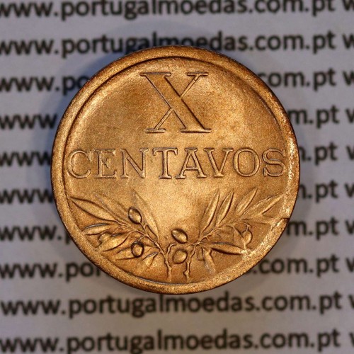 X centavos 1943 Bronze Republica Portuguesa, 10 centavos 1943 bronze, (Bela), World Coins Portugal KM 583